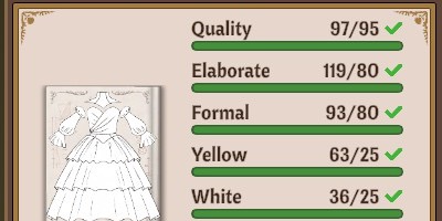 Close-up of the requirements sidebar showing the Yellow and White share rows with green ticks