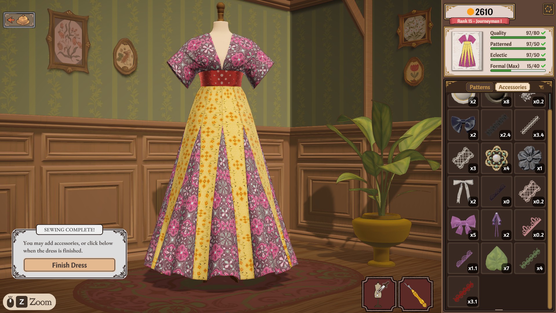 Kimono and godet dress with Formal MAX 15/40 green, alongside Quality 97/80 and Patterned and Eclectic 97/50